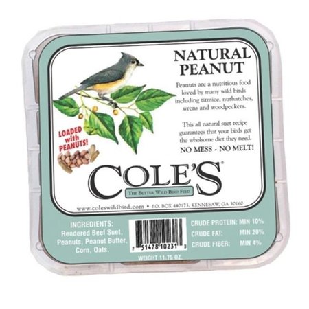 COLES WILD BIRD PRODUCTS CO Coles Wild Bird Products Co COLESGCNPSU Natural Peanut Suet Cake COLESGCNPSU